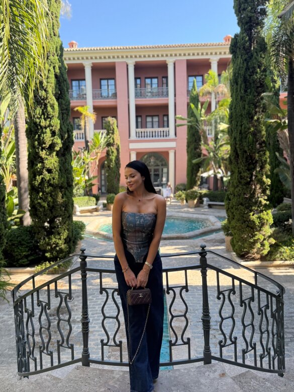 Gorset Fendy turkusowo-złoty 