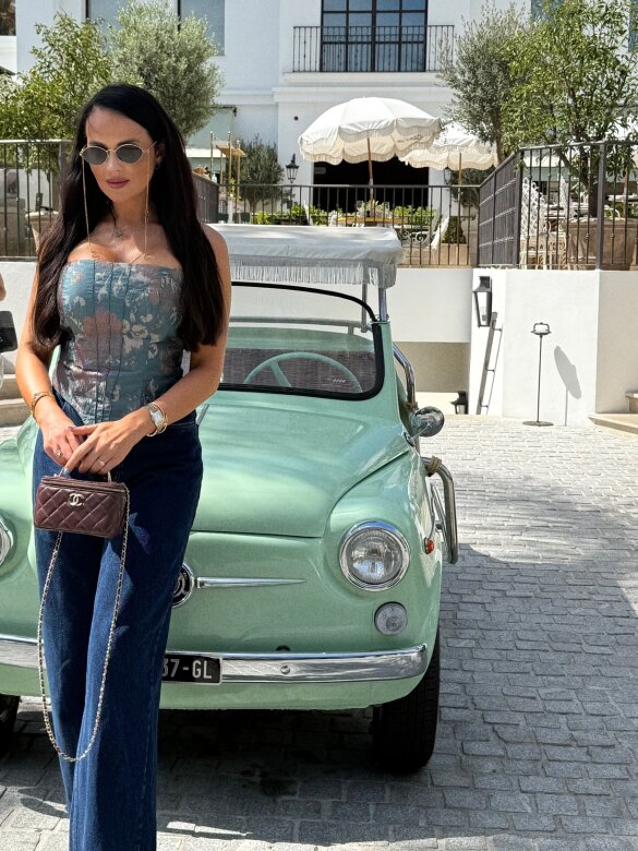 Gorset Fendy turkusowo-złoty 