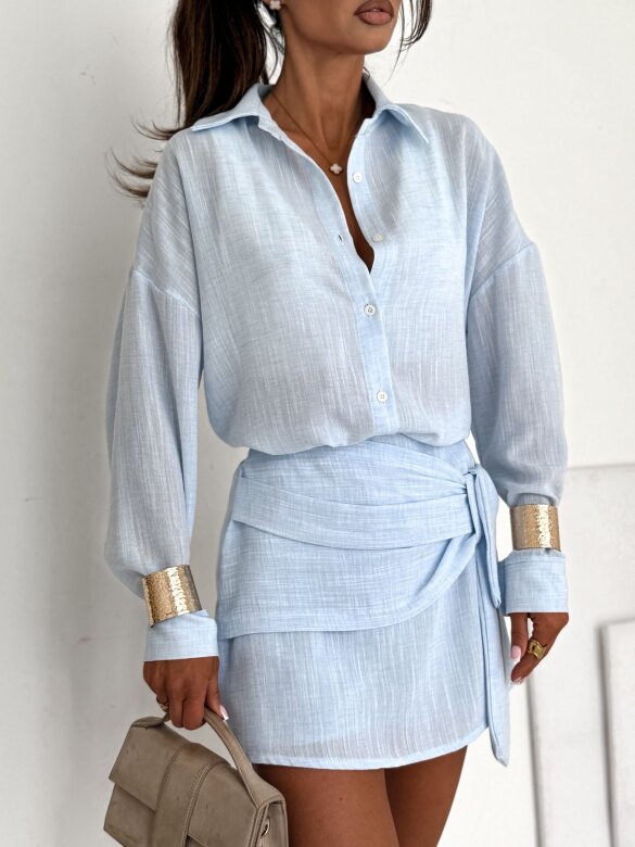 Komplet 2w1 Isalio bawełniany jasnoniebieski 