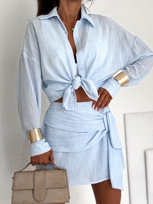 Komplet 2w1 Isalio bawełniany jasnoniebieski 