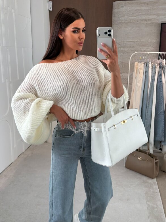 Sweter Maggiore short biały