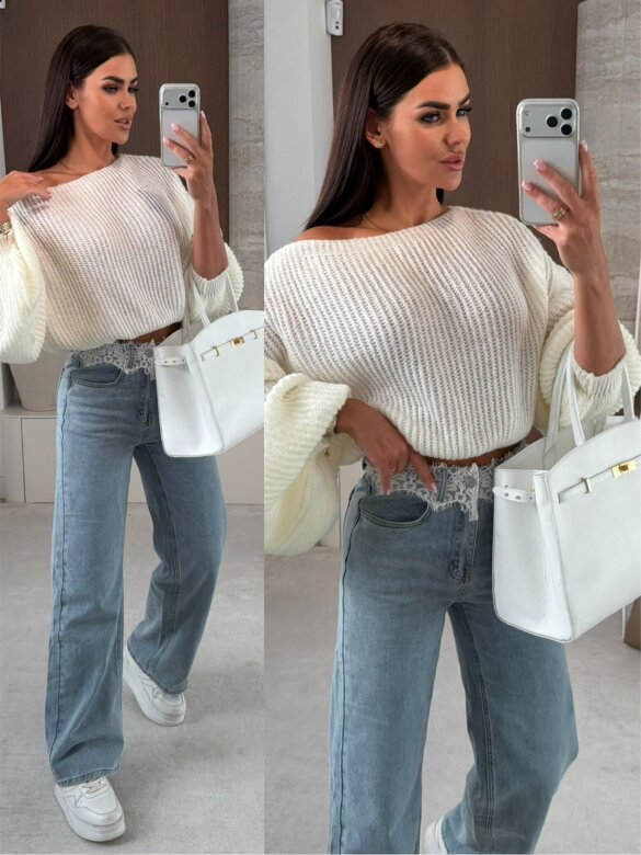 Sweter Maggiore short biały