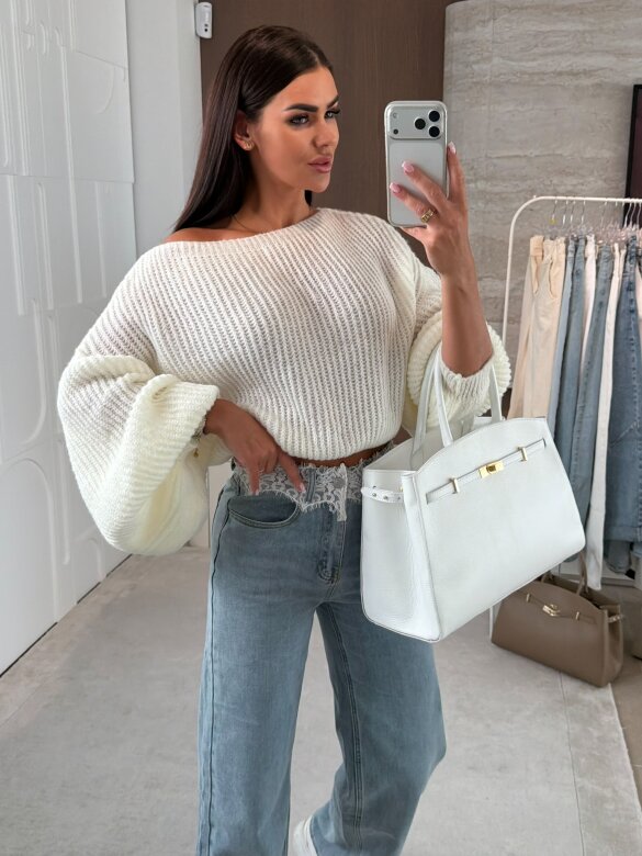 Sweter Maggiore short biały