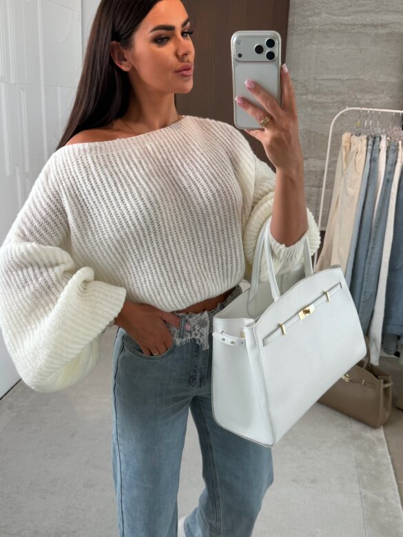 Sweter Maggiore short biały