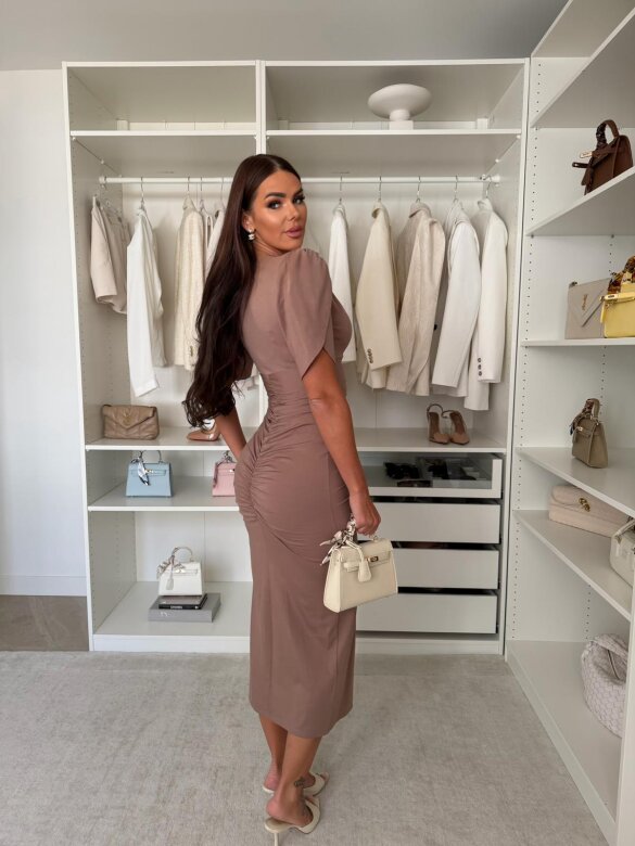 Dress Ricca with viscose chocolate
