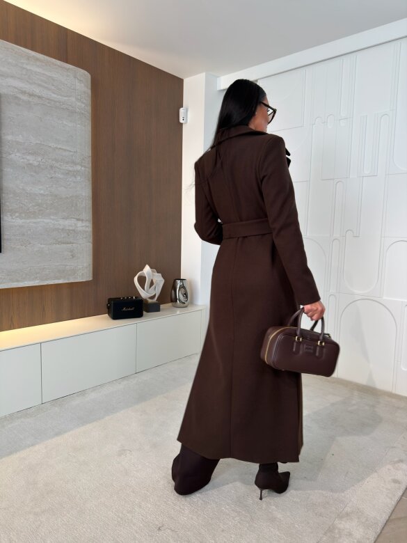 Coat Holleno with wool chocolate