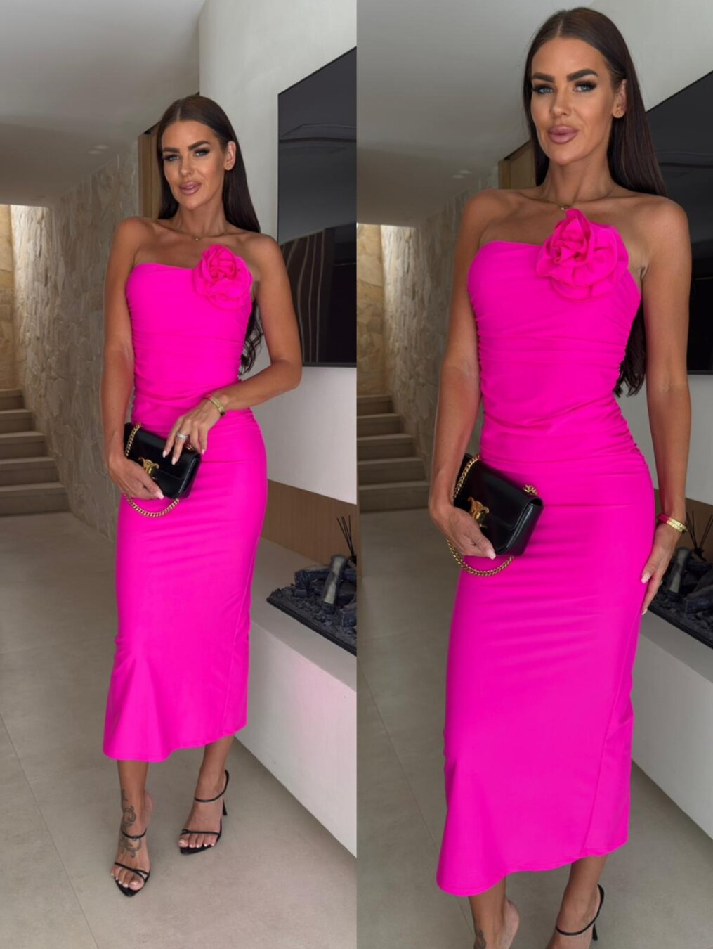 スカート A FERRETTI Chiffon dress Fuchsia Long dress in organic chiffon | Alberta Ferretti