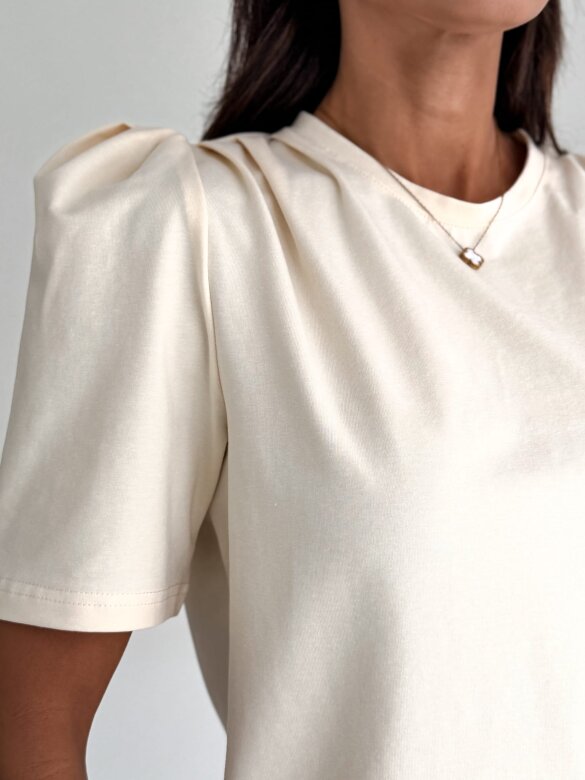 T-shirt Blanco bawełniany śmietankowy 