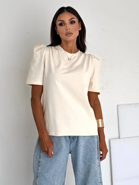 T-shirt Blanco bawełniany śmietankowy 
