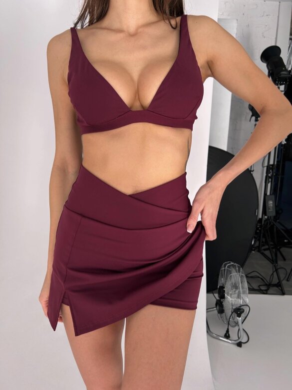 Top Gal short bordowy 