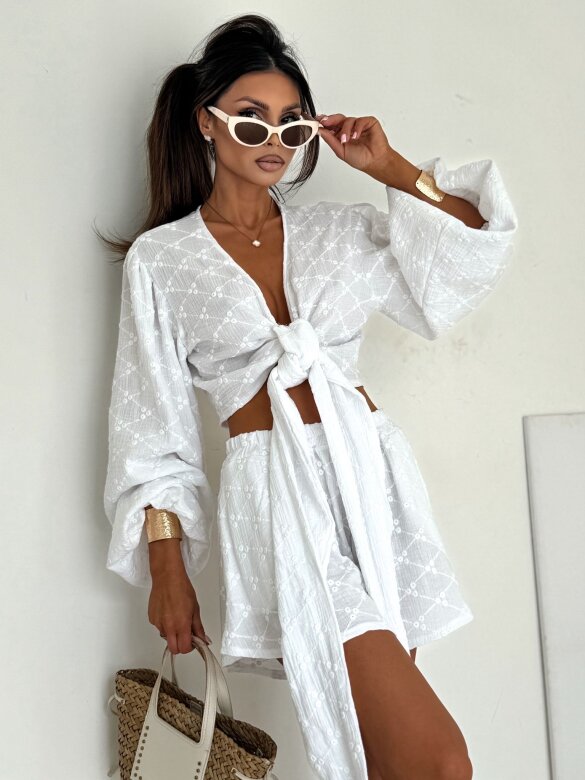 Komplet 2w1 Summer Muse bawełniany biały