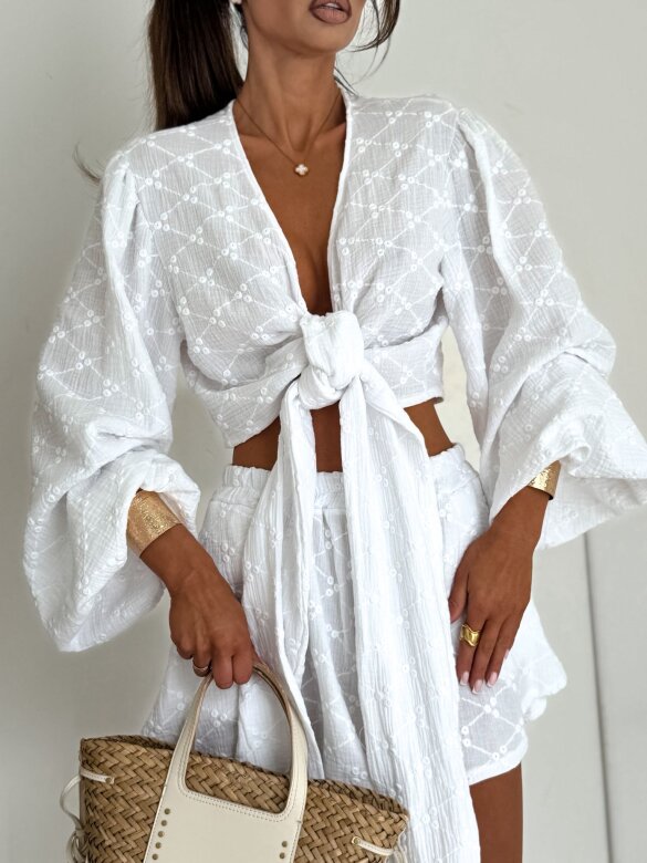 Komplet 2w1 Summer Muse bawełniany biały