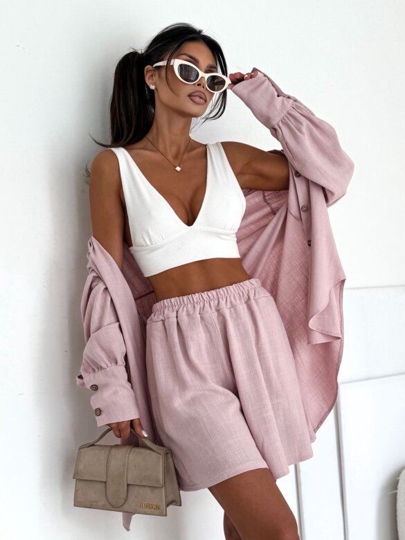 Komplet 2w1 Solstice Glow lniany pudrowy 