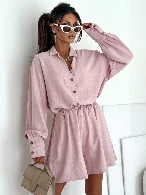 Komplet 2w1 Solstice Glow lniany pudrowy 