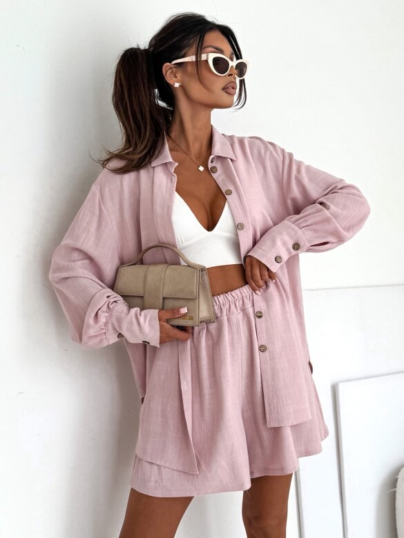 Komplet 2w1 Solstice Glow lniany pudrowy 