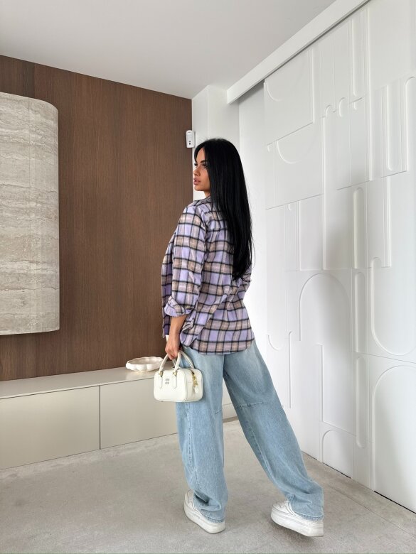 Koszula Aure fioletowo-beżowa