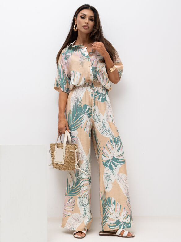 Set 2in1 Bloom viscose beige-matcha