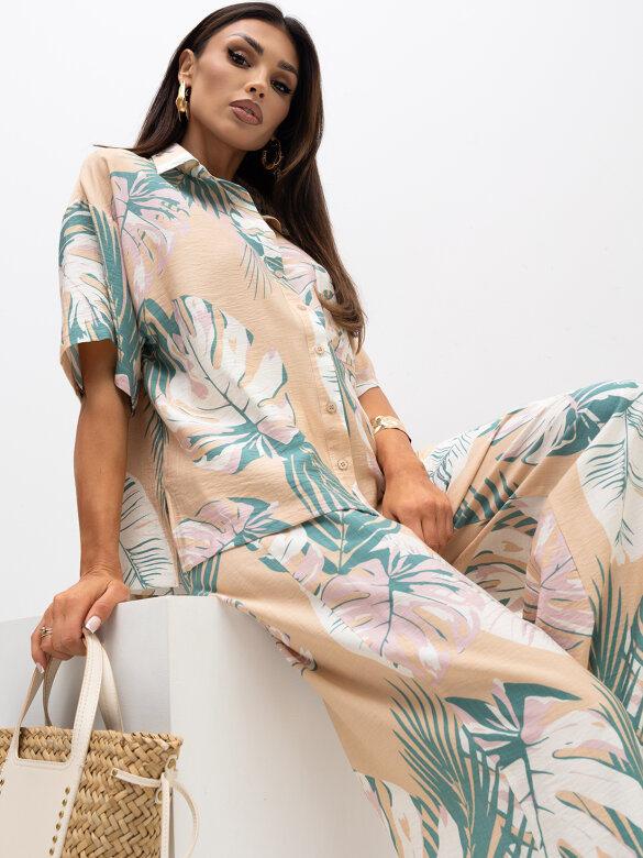 Set 2in1 Bloom viscose beige-matcha