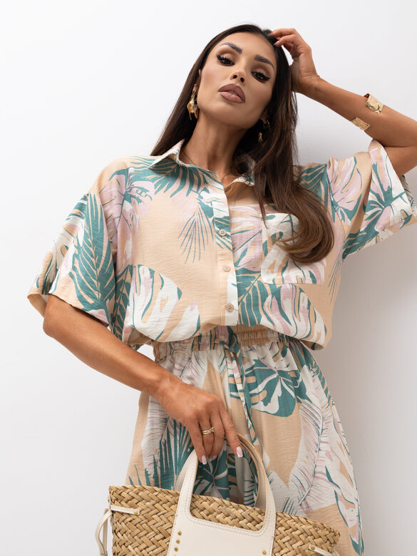 Set 2in1 Bloom viscose beige-matcha