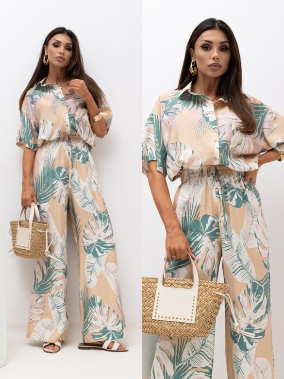 Set 2in1 Bloom viscose beige-matcha