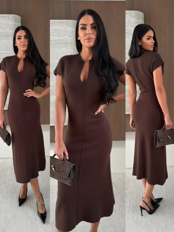 Dress Letisa with viscose chocolate