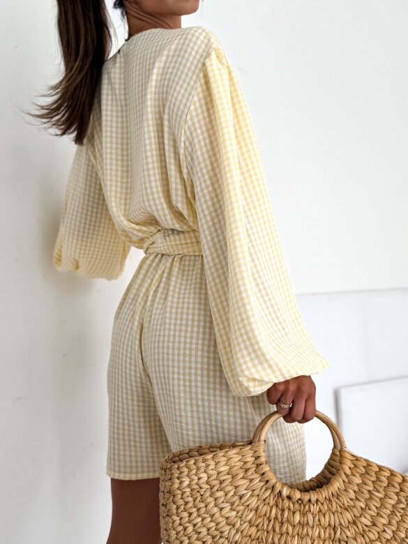 Kombinezon Lumene w kratkę butter yellow