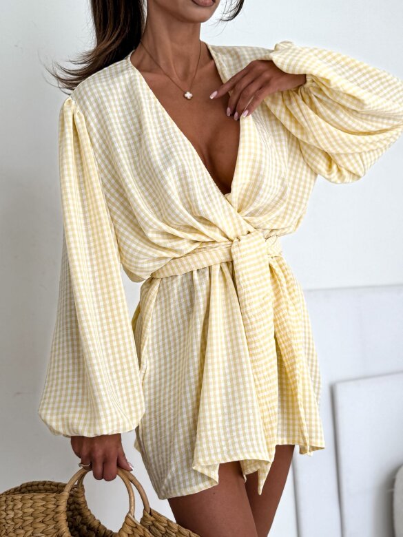 Kombinezon Lumene w kratkę butter yellow