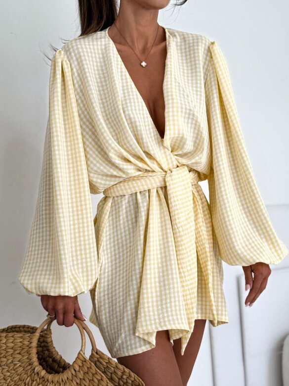 Kombinezon Lumene w kratkę butter yellow