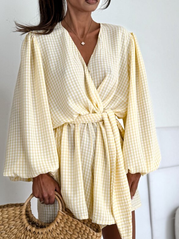 Kombinezon Lumene w kratkę butter yellow