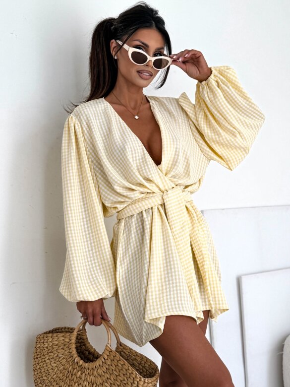 Kombinezon Lumene w kratkę butter yellow