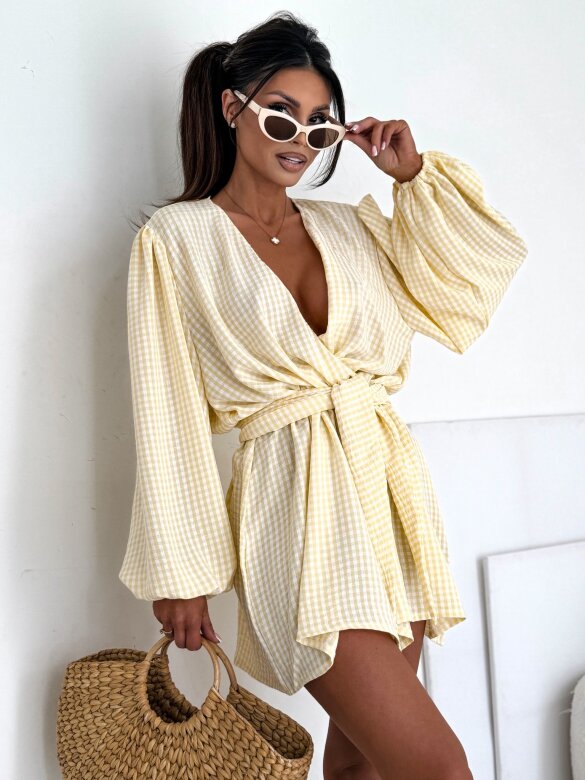Kombinezon Lumene w kratkę butter yellow