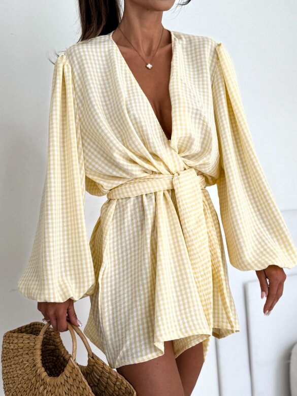 Kombinezon Lumene w kratkę butter yellow