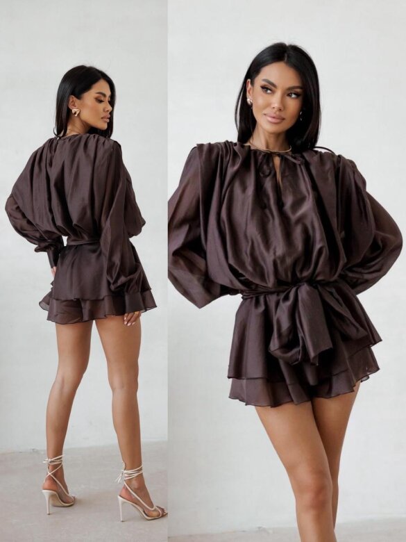 Jumpsuit Soft Muse with viscose chocolate