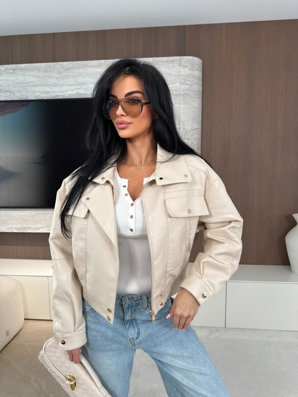 Kurtka Yesa eko skóra jasnobeżowa