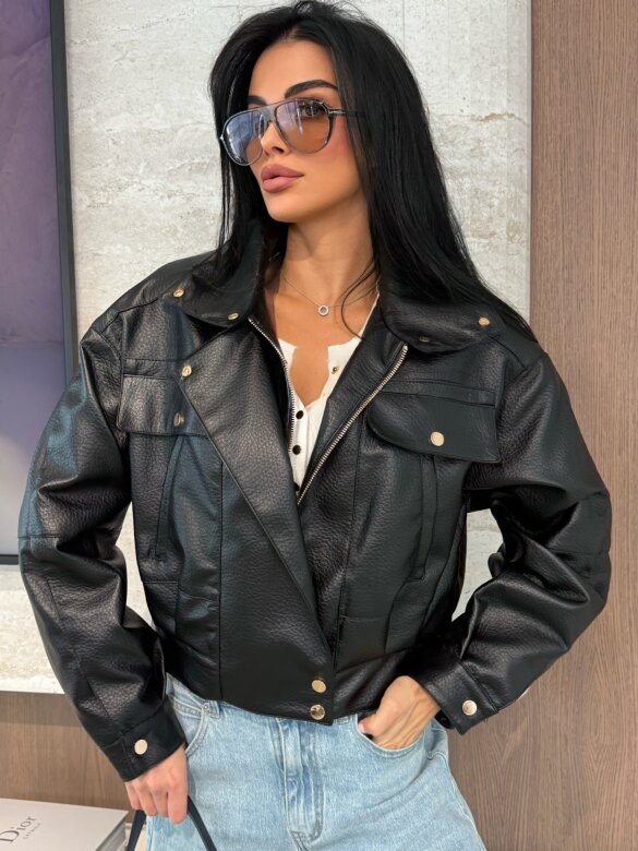 Kurtka Yesa eko skóra czarna