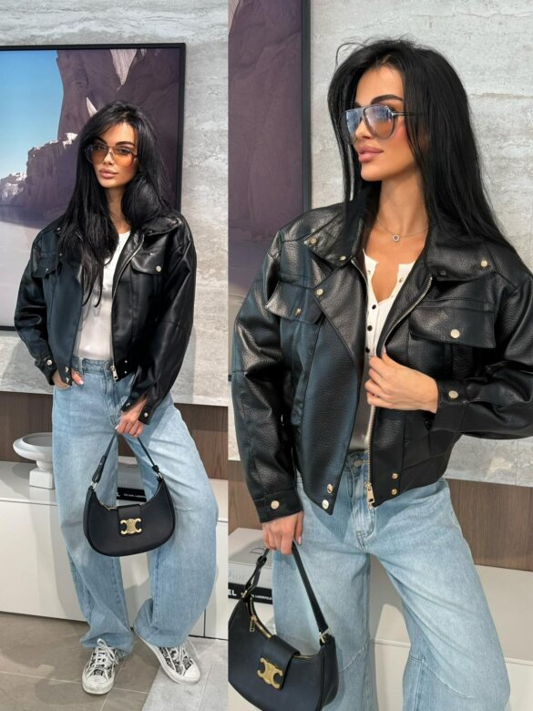 Kurtka Yesa eko skóra czarna