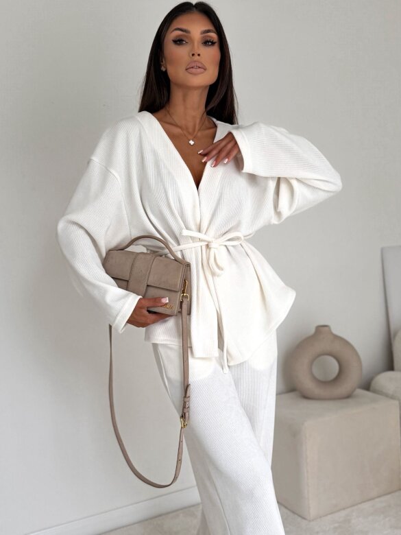 Komplet 2w1 Cento sztruksowy biały