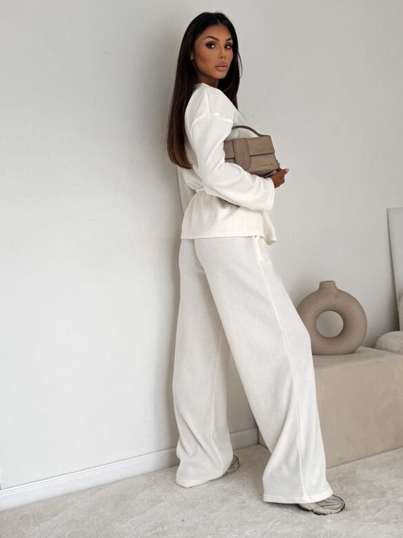 Komplet 2w1 Cento sztruksowy biały