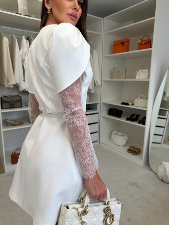 Sukienka Velluta z wiskozą ecru