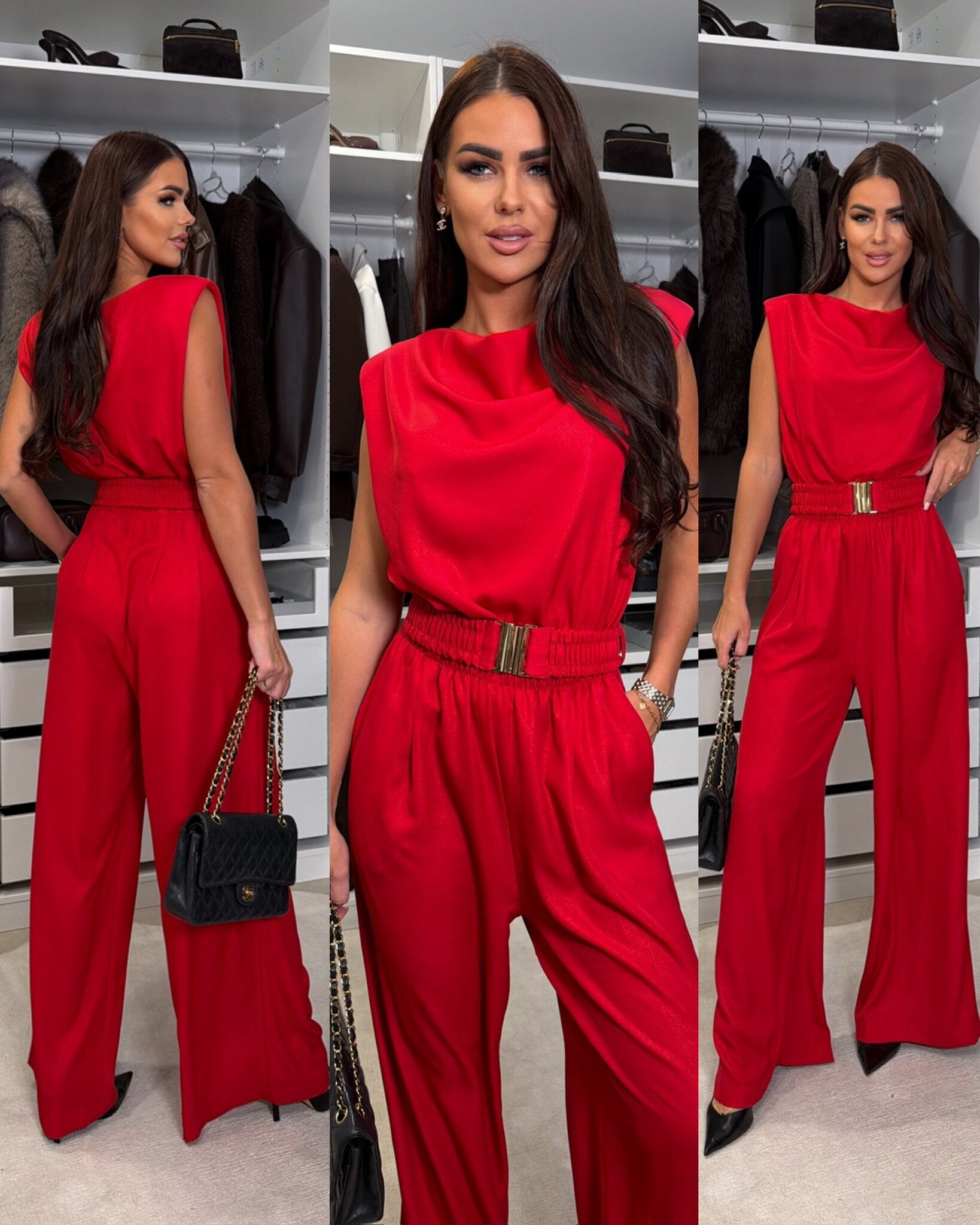 Kombinezon Barletto z wiązaniem czerwony 