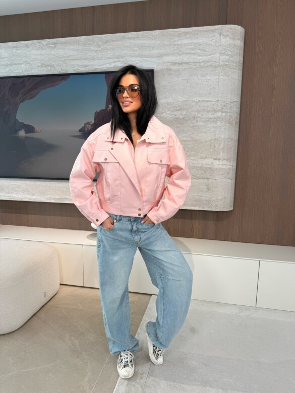 Kurtka Yesa eko skóra pudrowa