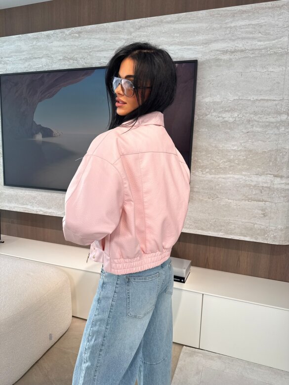 Kurtka Yesa eko skóra pudrowa