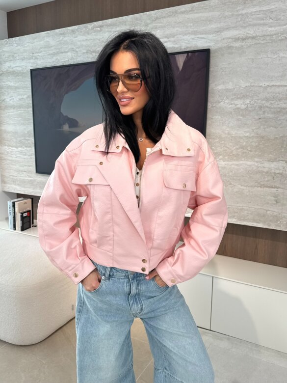 Kurtka Yesa eko skóra pudrowa