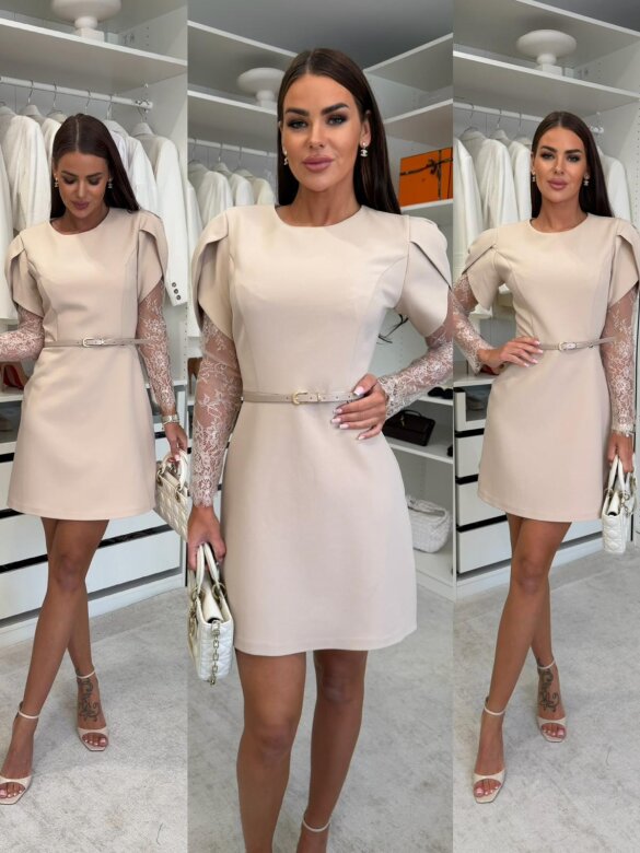 Sukienka Velluta z wiskozą beżowa 