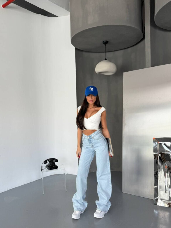 Spodnie Classy jeans jasnoniebieskie