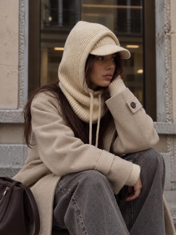 Komplet 2w1 Fashion z wełną ecru