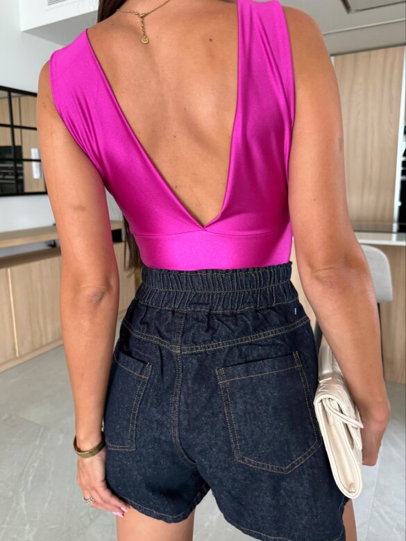Body Brianne błyszczące fuksja 