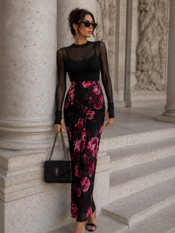 Blouse Lesillo with net black