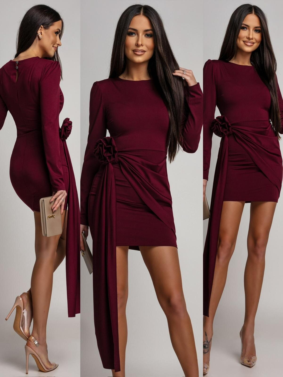 Sukienka Caisero bordowa 