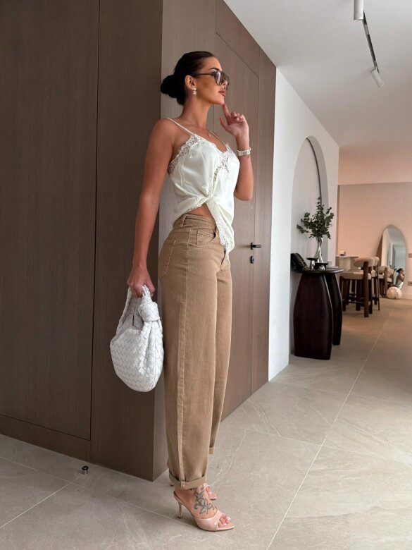 Trousers Rivelle balloon jeans caramel